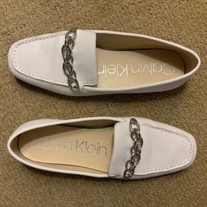 Calvin Klein White Elanna Loafers